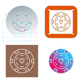 Unique Poker Chips Vector Icon