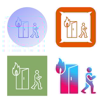 Unique Running from Fire Vector Icon