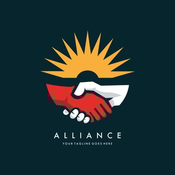 Alliance logo template. symbol for teamwork, social group, community. vector