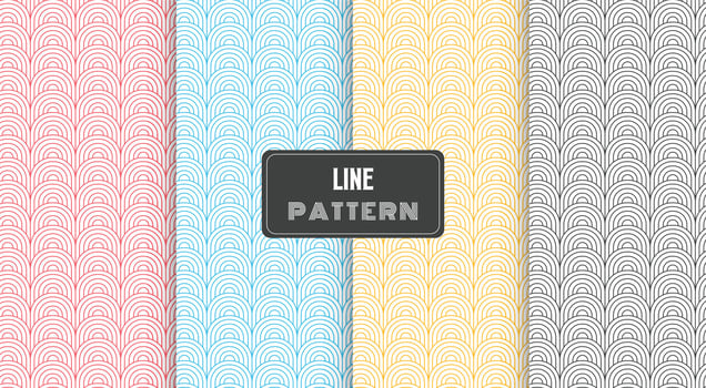 line circle wave traditional pattern vector