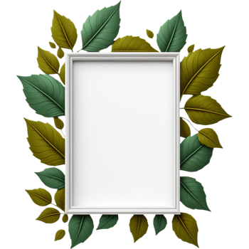Decorative frame with leaves. AI Generative png