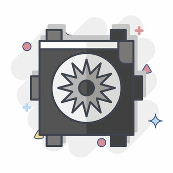 Icon Radiator Fan. related to Car Parts symbol. comic style. simple design editable. simple illustration vector