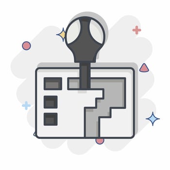 Icon Automatic Transmission. related to Car Parts symbol. comic style. simple design editable. simple illustration vector