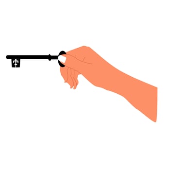 Woman's hand holding a key vector
