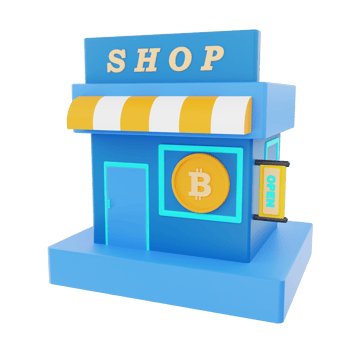 3D Rendering Bitcoin Shop Icon Object png