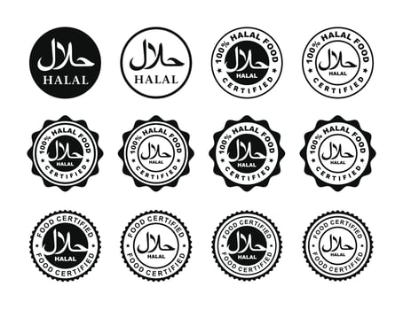Halal logo set vector illustration