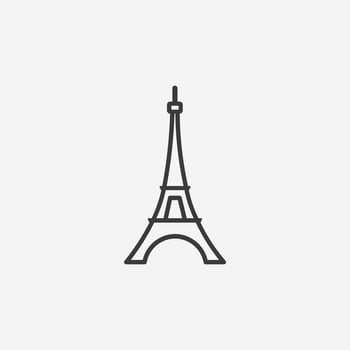 Eiffel Tower icon vector. Paris, France symbol sign vector