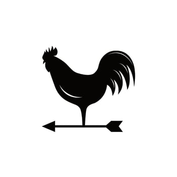 Black Rooster arrow icon logo template vector