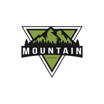 Mountain adventure outdoor logo design badge vector