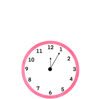 Cartoon animal clock, teaching materials png