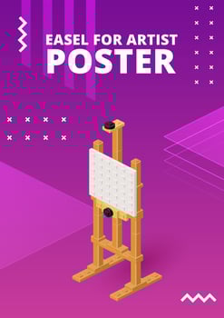 Artist easel poster for print and design. Vector illustration.
