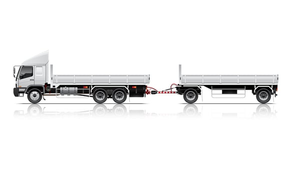 Open Cargo Trailer Truck vector