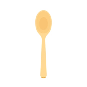 Spoon vector. Wood Spoon on white background. vector