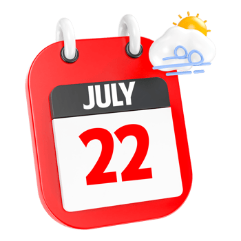 July Sunny Windy Heavy Rain 3D Icon Day 22 png