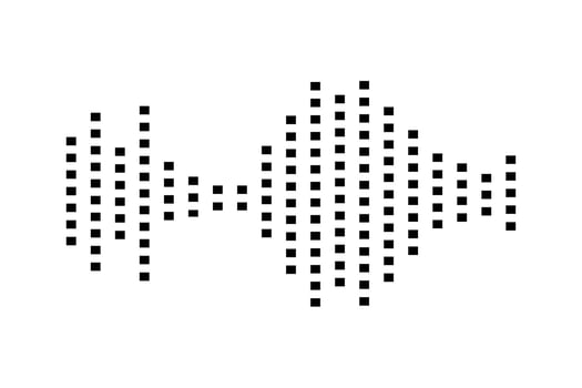 Sound wave or voice message icon. Music waveform, track radio play. Audio equalizer line. Vector illustration
