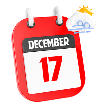 December Sunny Windy Heavy Rain 3D Icon Day 17 png