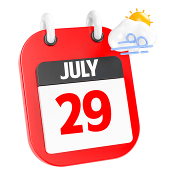July Sunny Windy Heavy Rain 3D Icon Day 29 png