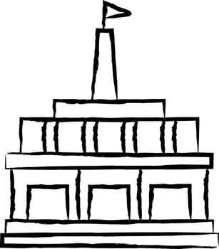 Slavin Memorial hand drawn illustration vector