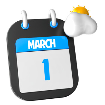 Sunny Weather 3D Illustration March Of Day 1 png