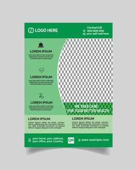 Modern Health care flyer, hospital flyer cover design, medical flyer template, clinic cover layout vector