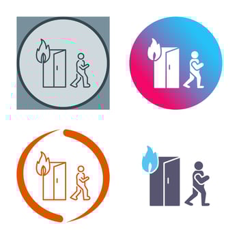 Unique Running from Fire Vector Icon