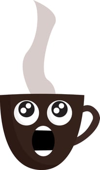 Emoji of an astonishing hot steaming coffee cup vector or color illustration