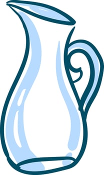 Clipart of a blue-colored glass pitcher vector or color illustration