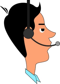 Phone operator, vector or color illustration.