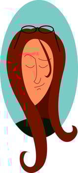 A color illustration of an irritated woman, vector or color illustration.
