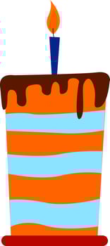 A tall cake , vector or color illustration