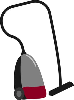 Red vacuum cleaner, vector or color illustration