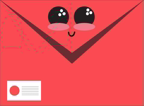 Emoji envelopeEmoji smiling envelopeEmoji smiling letter, vector or color illustration