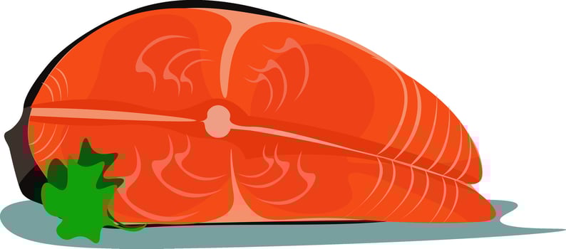 Clipart of the salmon fillet, vector or color illustration
