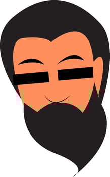 Long beard vector or color illustration