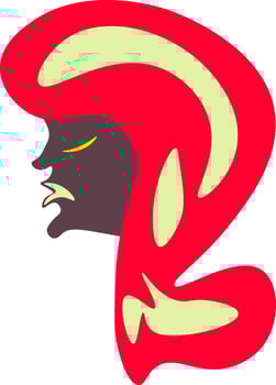A woman with pink hair vector or color illustration