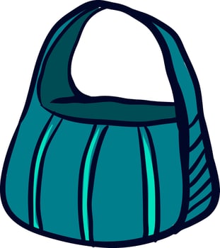 Big blue bag, illustration, vector on white background.