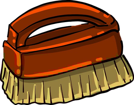 Brush for floor cleaning, illustration, vector on white background