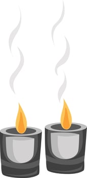 Burning candles, illustration, vector on white background