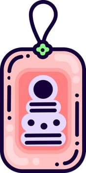 Little badge, illustration, vector on white background