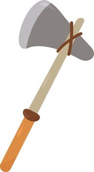 Old axe, illustration, vector on white background
