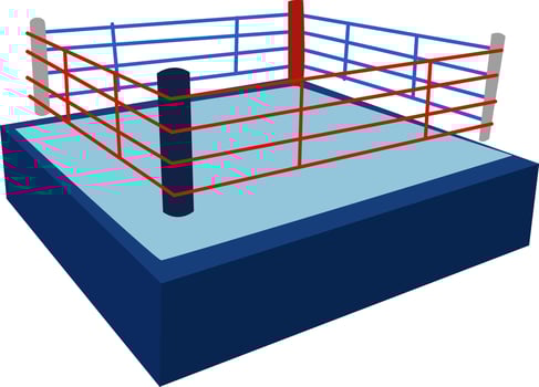 Boxing ring, illustration, vector on white background