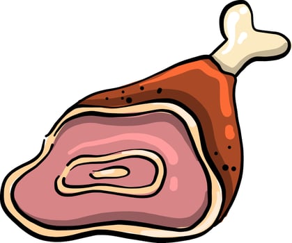 Chopped meat, illustration, vector on white background