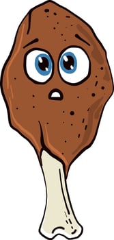 Little chicken leg, illustration, vector on white background