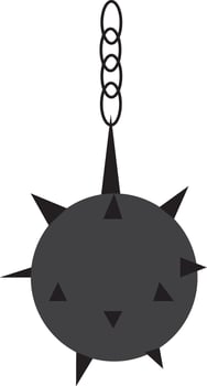 Medieval dagger mace weapon vector or color illustration
