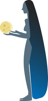 Woman with a orb in hand vector or color illustration