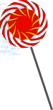 Candy with a stick called lollipop vector color drawing or illustration