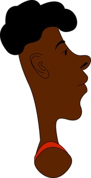 Profile of young black boy print vector on white background