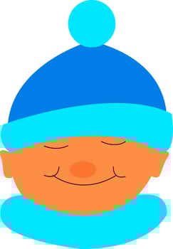 Winter hat hand drawn design, illustration, vector on white background.
