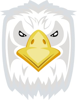 Angry looking eagle, illustration, vector on white background.