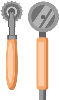 Pizza Cutter vector color illustration.